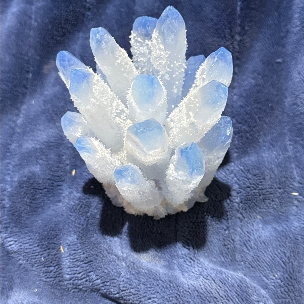 Clear Blue-Tipped Quartz Cluster - Picture 2 of 9